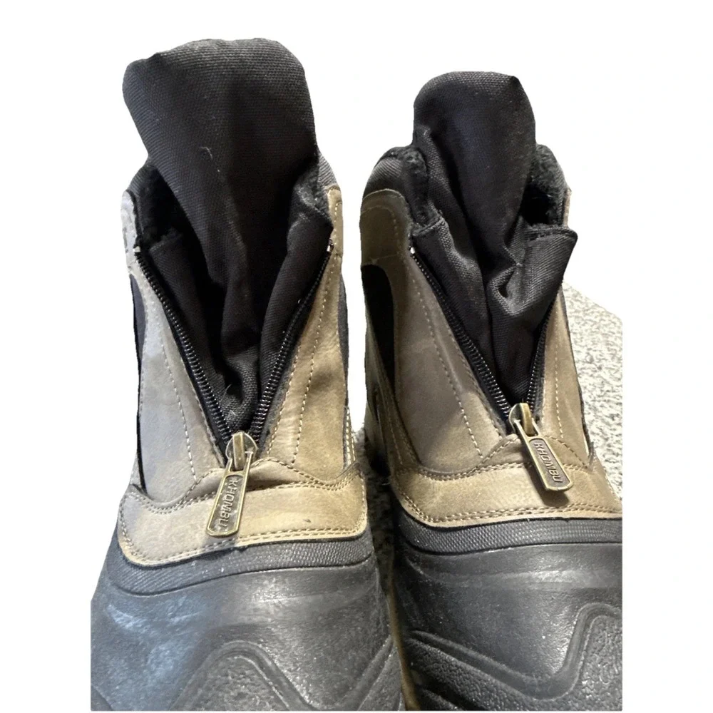 Khombu Cliff Men's Brown‎ Cushioned, Warm Lining, Zipper Closure, Boots S 12